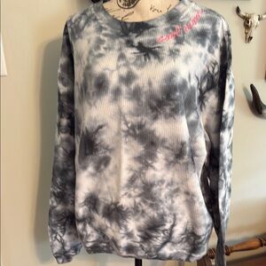 Cool Mom Women's Black and Gray Tie-Dye Sweatshirt